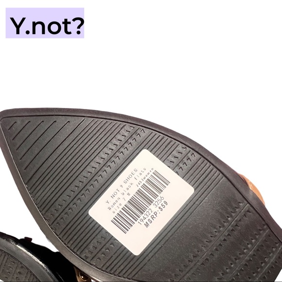 NEW WOMEN Y.not? BLACK FLATS SIZE 7M Measure 📐 10 Inch MSRP $59 - Picture 6 of 11